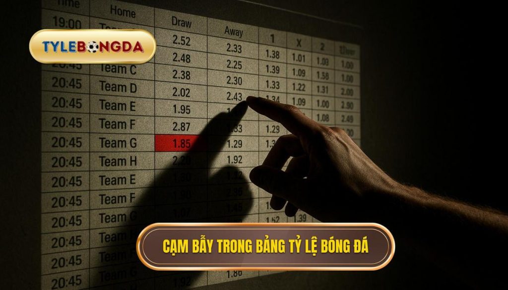 Cạm bẫy trong bảng tỷ lệ bóng đá